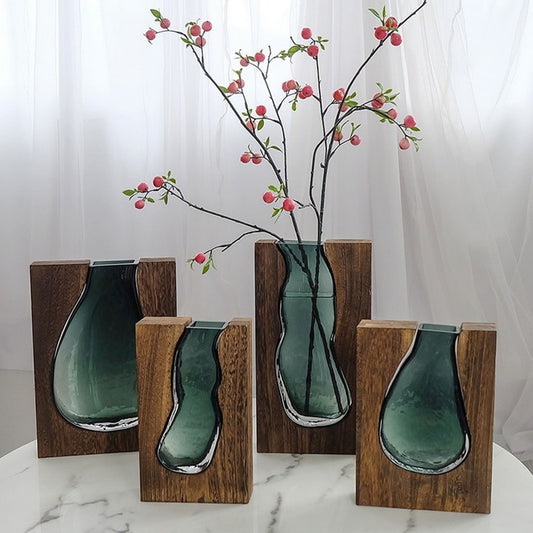 Green Oasis - Wooden Vase